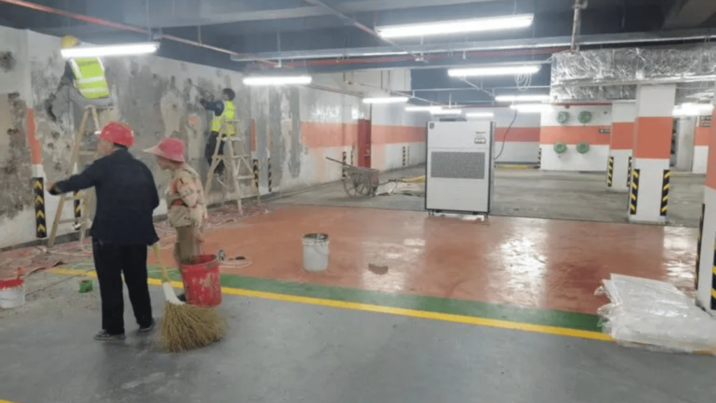 Dehumidifier In A Construction Site