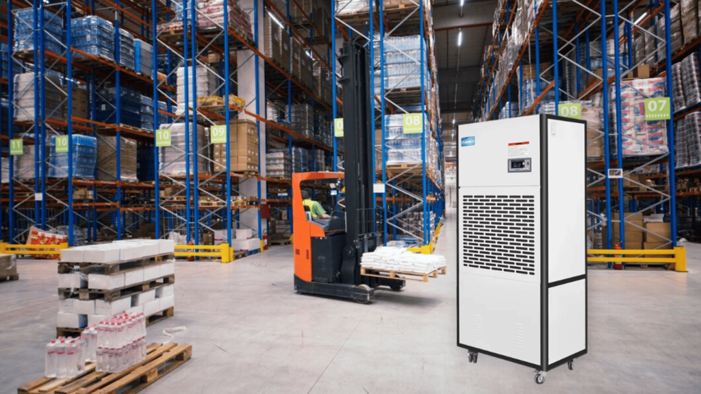 Industrial Dehumidifier in Warehouse